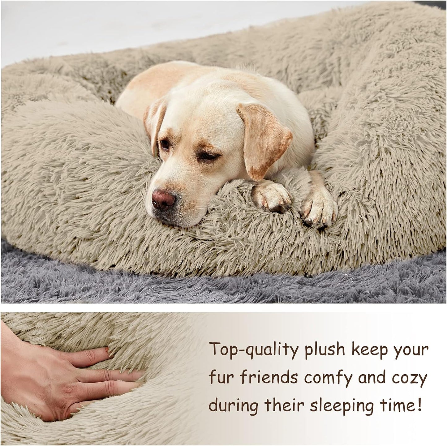 Luxury Calming Donut Dog Bed – Ultra Soft & Washable