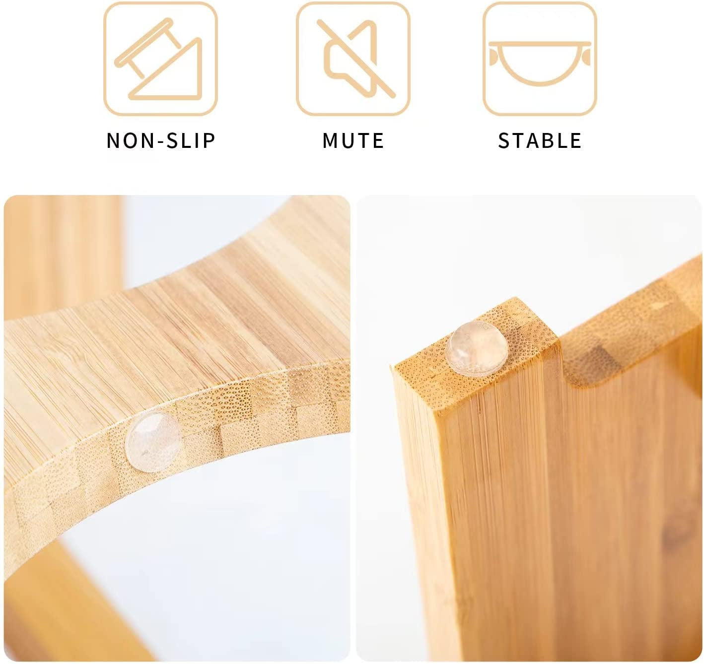 Elevated Pet Bowl Set | Bamboo Feeder Stand with Stainless Steel Bowls