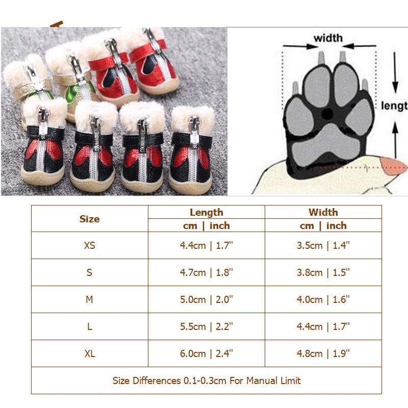 Waterproof Winter Dog Boots | Warm Anti-Slip Shoes for Small Dogs