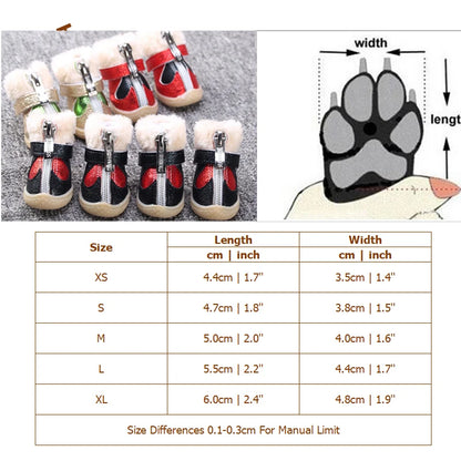 Waterproof Winter Dog Boots | Warm Anti-Slip Shoes for Small Dogs