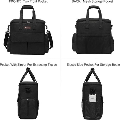 Dog Travel Bag Set | Weekend Travel Organizer with Food Containers & Collapsible Bowls