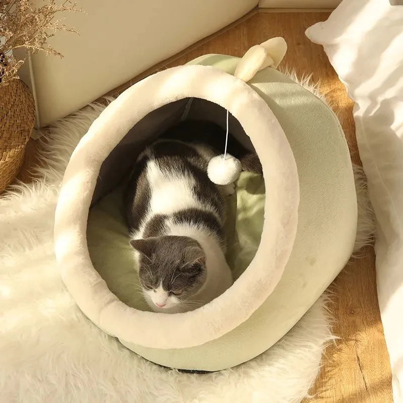 Cozy Cat Cave Bed | Ultra Soft Covered Bed for Cats 