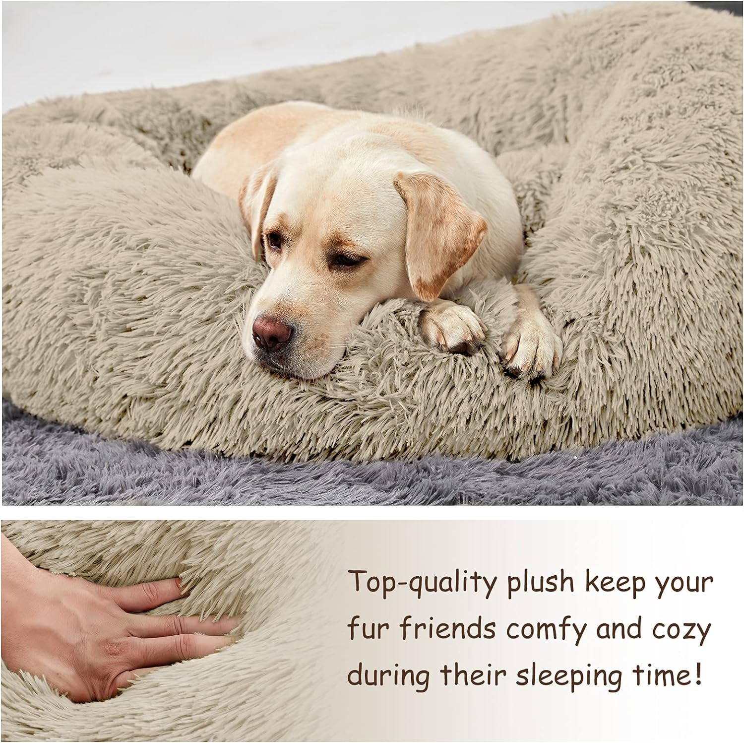 Luxury Calming Donut Dog Bed – Ultra Soft & Washable