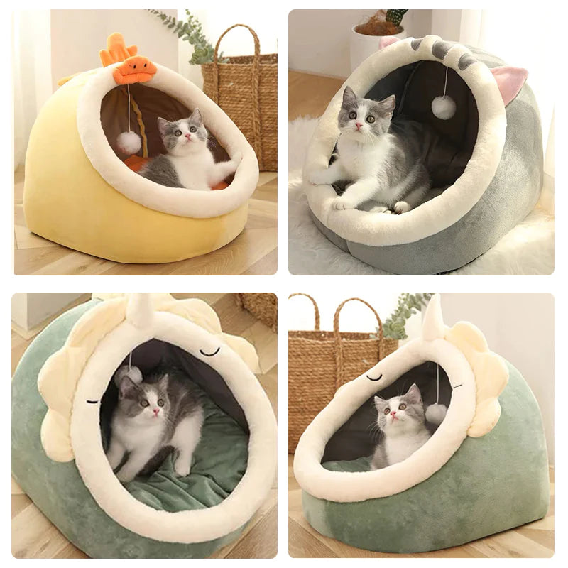 Cozy Cat Cave Bed | Ultra Soft Covered Bed for Cats 