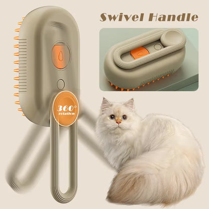 3-in-1 Steam Grooming Brush | Electric Pet Brush for Shedding & Massage