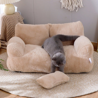 Luxury Cat Sofa Bed | Plush Lounge Bed for Small Cats