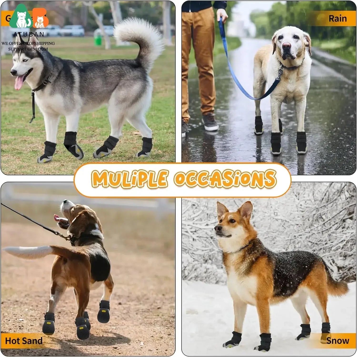 Waterproof Dog Boots | Protective Shoes for Medium & Large Dogs