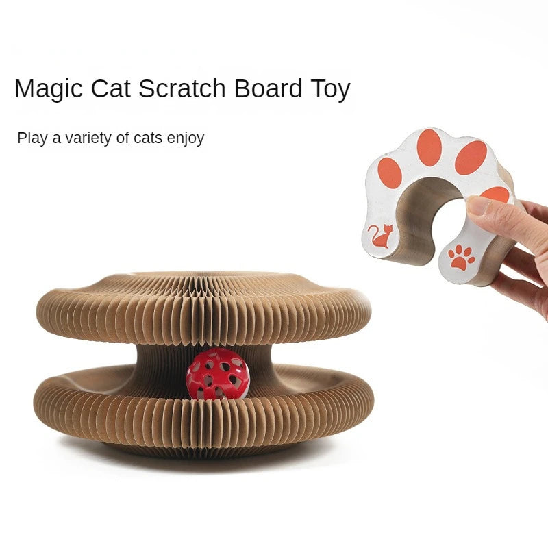 Magic Organ Cat Scratcher | Foldable Corrugated Cardboard Scratch Toy