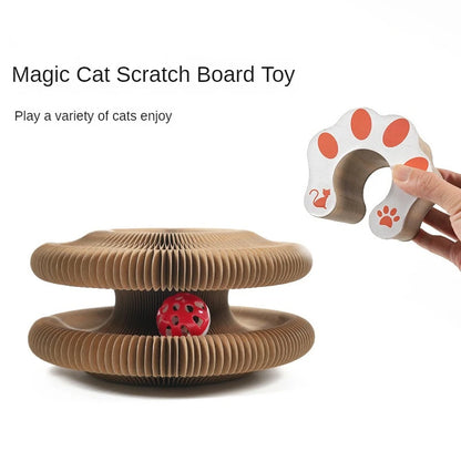 Magic Organ Cat Scratcher | Foldable Corrugated Cardboard Scratch Toy