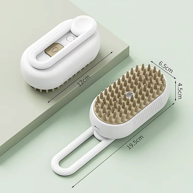 3-in-1 Steam Grooming Brush | Electric Pet Brush for Shedding & Massage
