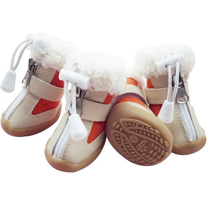Winter Dog Boots Set | 4-Piece Anti-Slip Warm Boots for Small Dogs