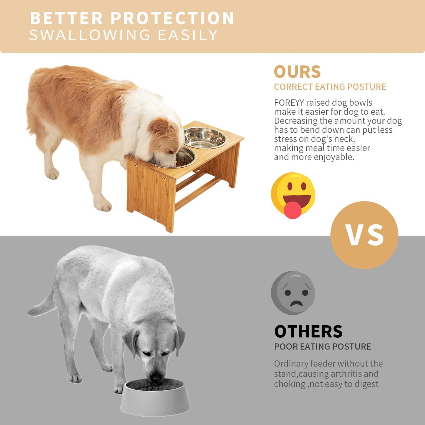 Elevated Pet Bowl Set | Bamboo Feeder Stand with Stainless Steel Bowls