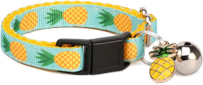 Tropical Pineapple Pet Collar | Adjustable Collar for Cats, Puppies & Small Dogs
