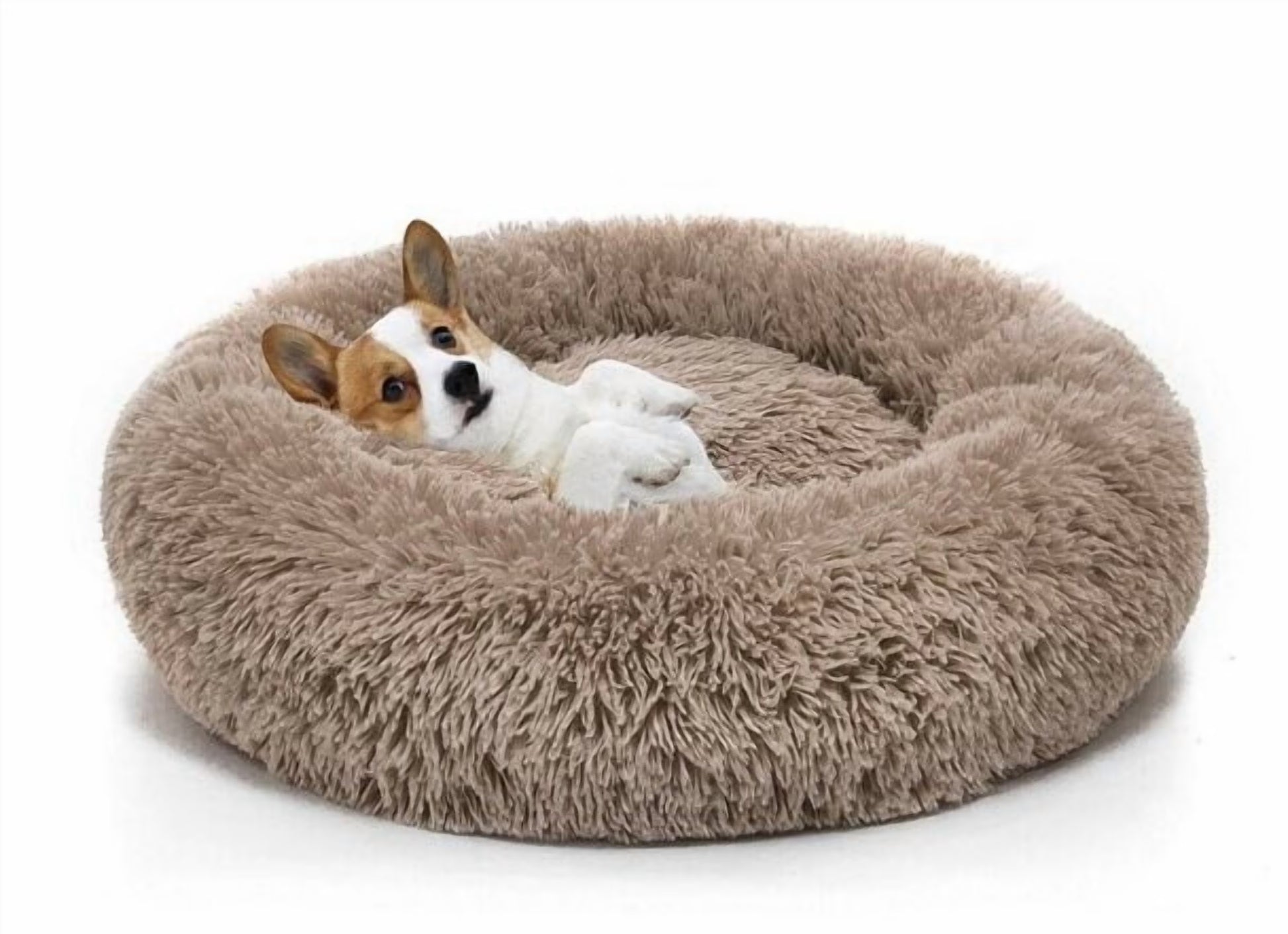 Round Plush Pet Bed | Ultra Soft Calming Bed for Dogs