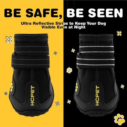 Reflective Dog Boots | Anti-Slip Paw Protectors for Medium & Large Dogs