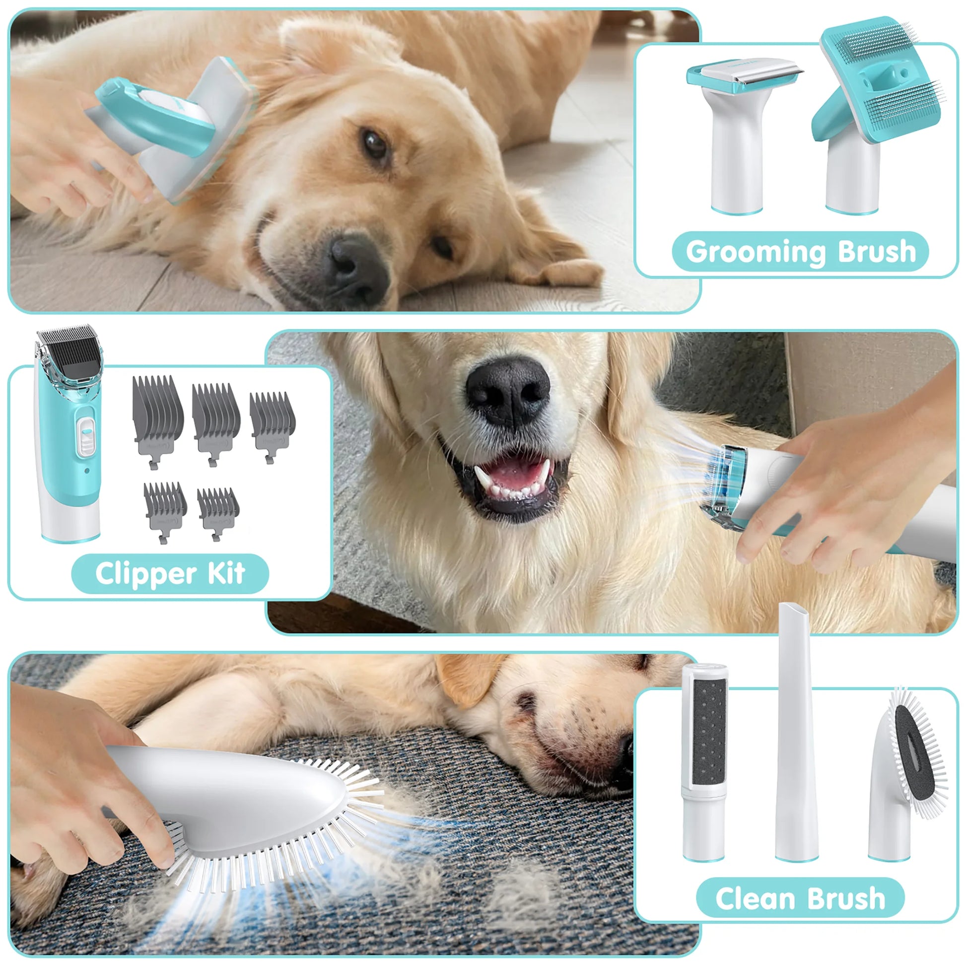 Professional 6-in-1 Pet Grooming Vacuum Kit