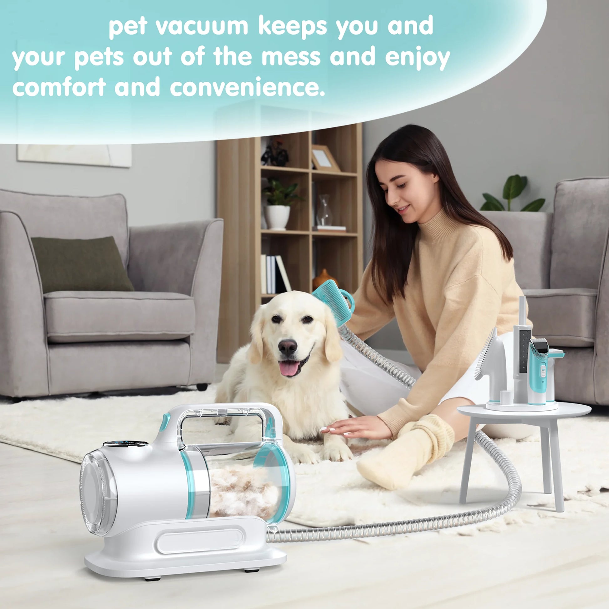 Professional 6-in-1 Pet Grooming Vacuum Kit