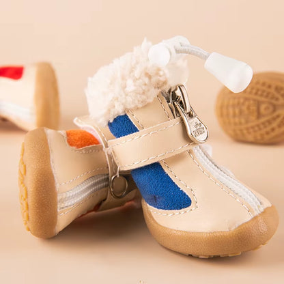 Winter Dog Boots Set | 4-Piece Anti-Slip Warm Boots for Small Dogs