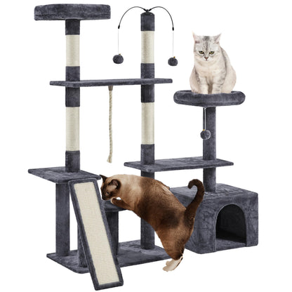 Multi-Level Cat Tree Tower with Condo, Scratching Posts & Plush Perches