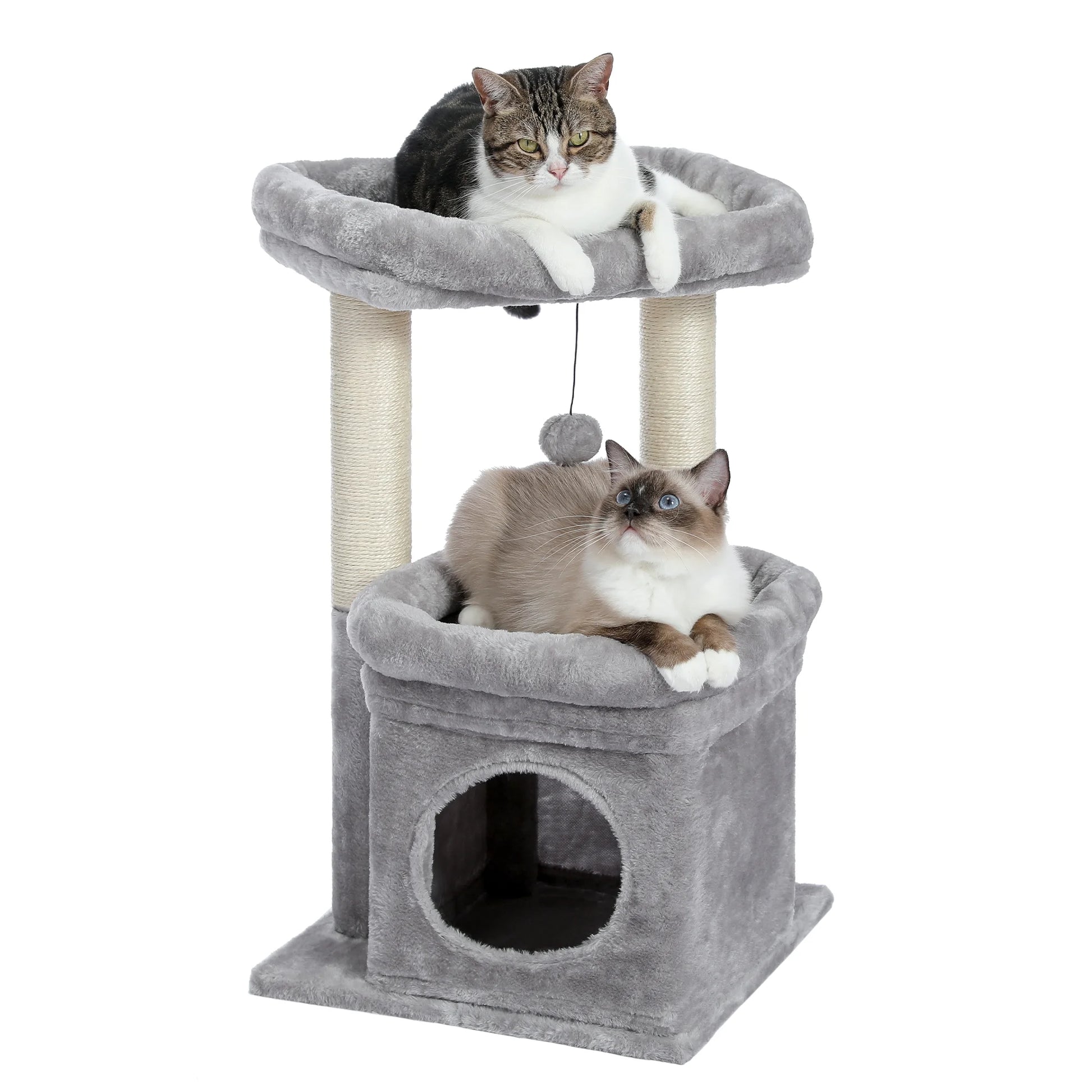 27" Cat Tree Tower | Multi-Level Cat Condo with Scratching Posts