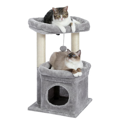 27" Cat Tree Tower | Multi-Level Cat Condo with Scratching Posts