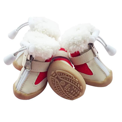 Winter Dog Boots Set | 4-Piece Anti-Slip Warm Boots for Small Dogs