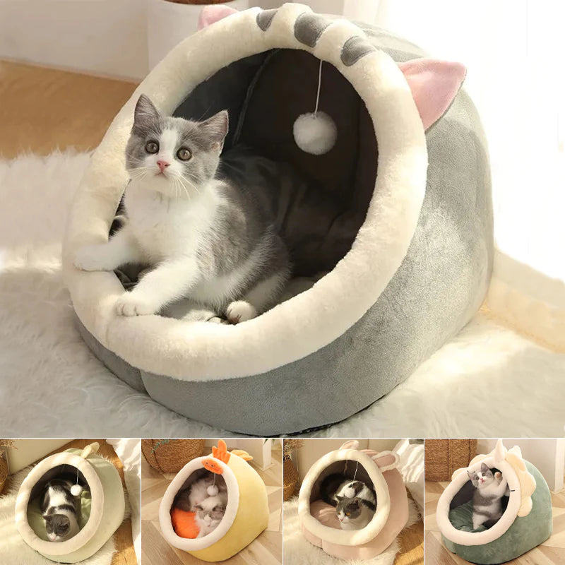 Cozy Cat Cave Bed | Ultra Soft Covered Bed for Cats 