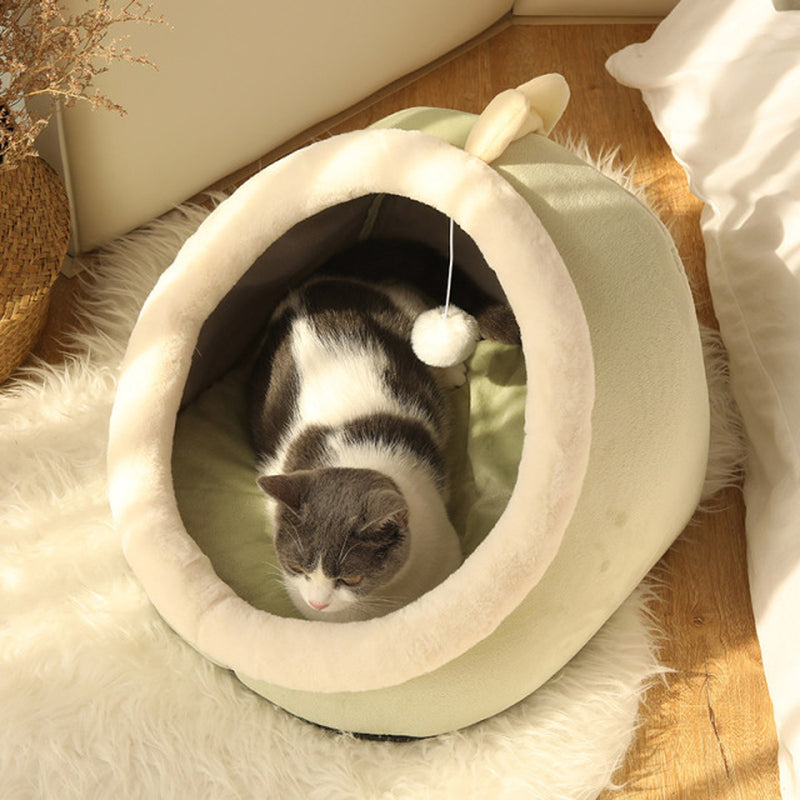 Cozy Cat Cave Bed | Ultra Soft Covered Bed for Cats 