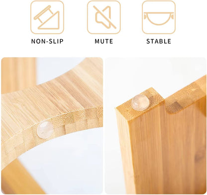 Elevated Pet Bowl Set | Bamboo Feeder Stand with Stainless Steel Bowls