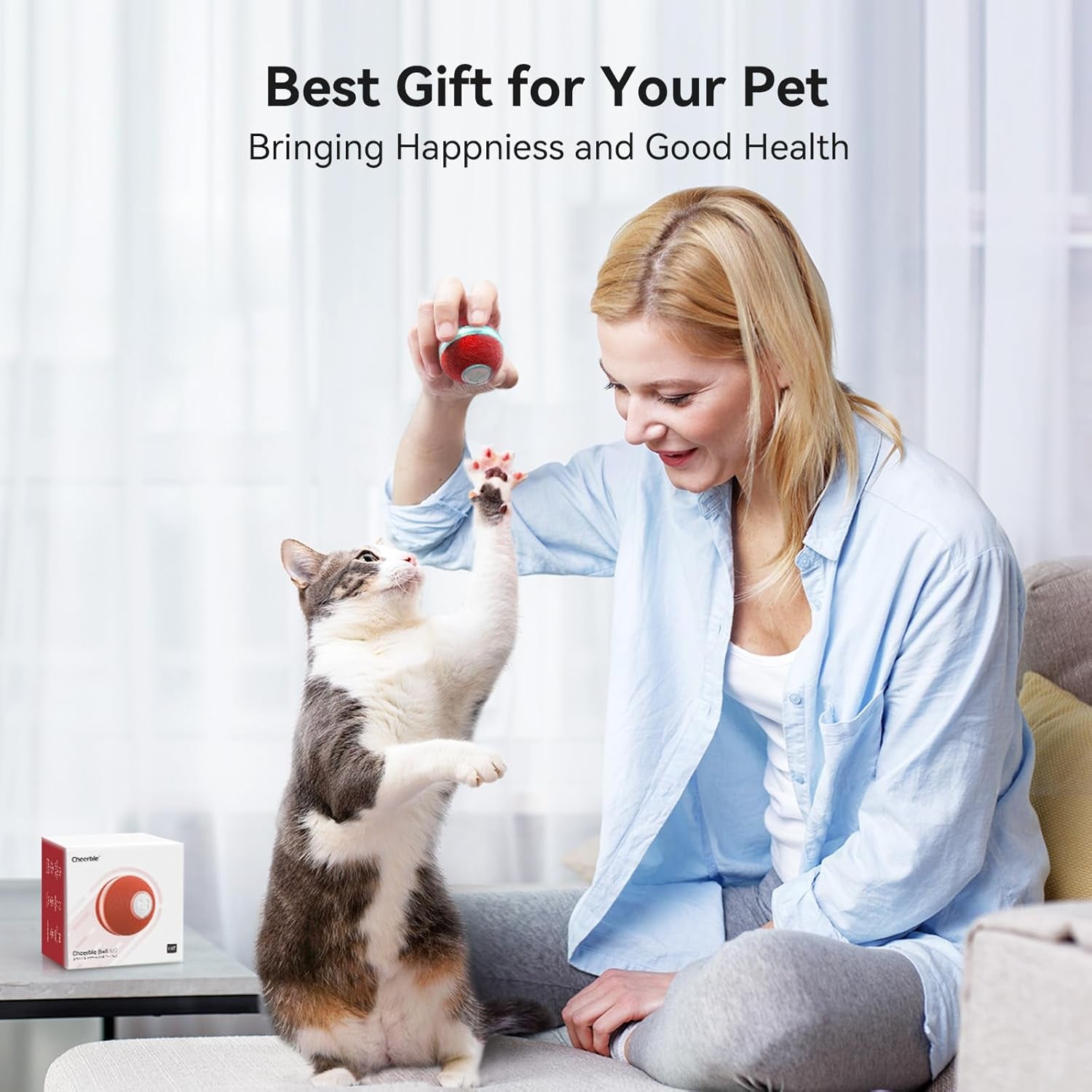 Interactive Rolling Cat Ball | Automatic Moving Toy with LED Light