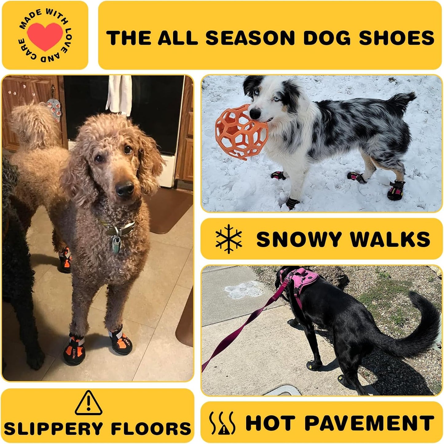 Reflective Dog Boots | Anti-Slip Paw Protectors for Medium & Large Dogs