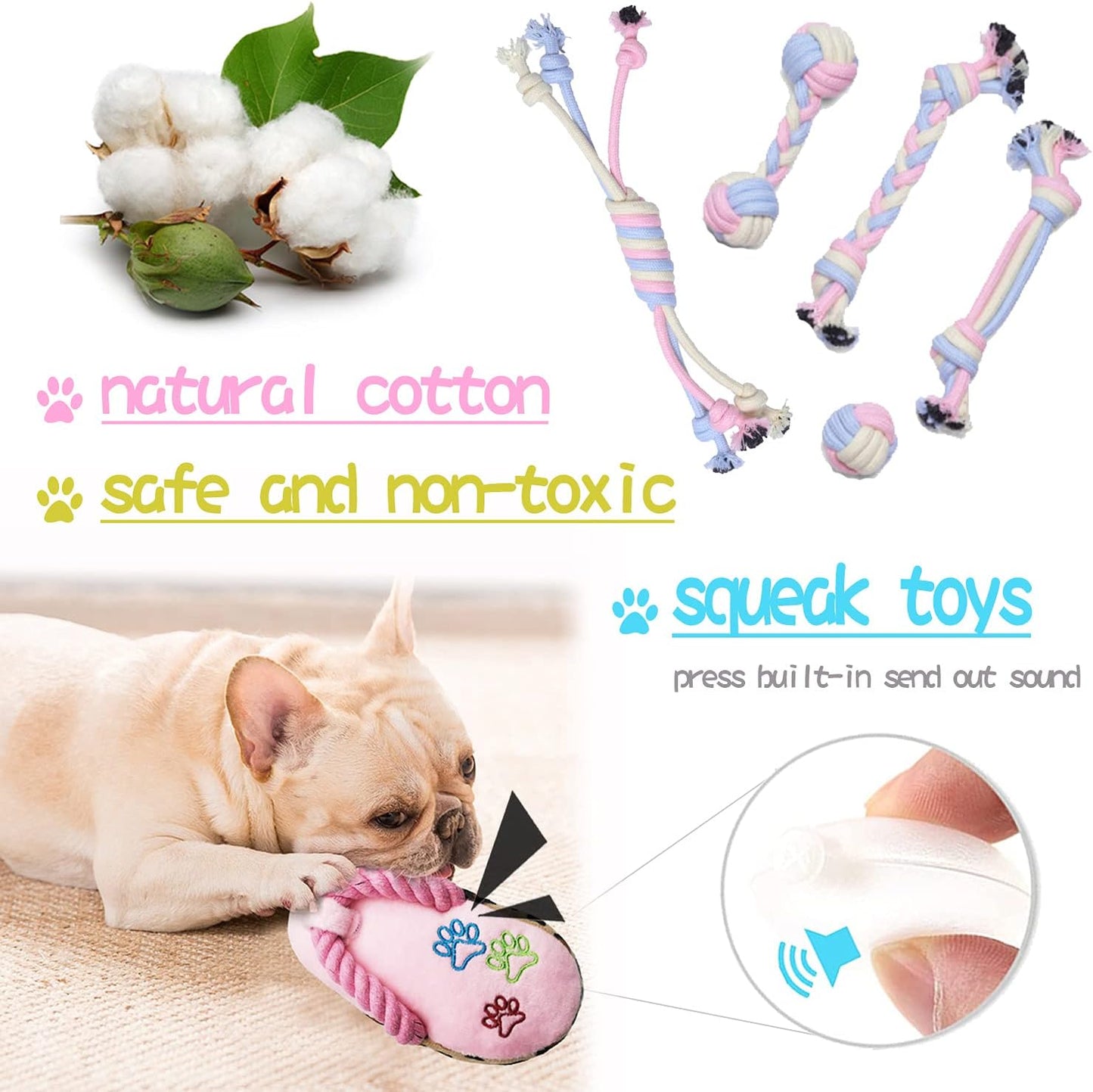 Interactive Puppy Toy Set | 12 Durable Toys for Chewing, Training & Play