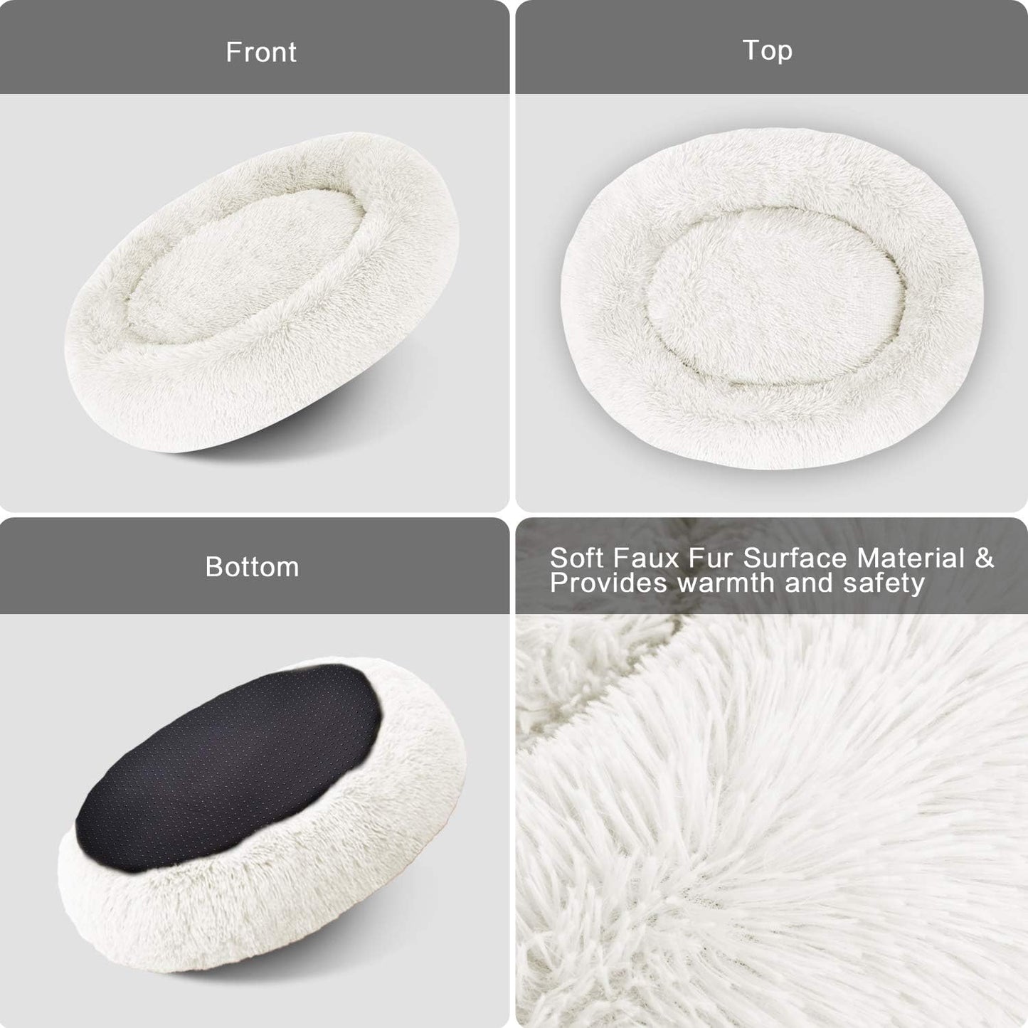 Fluffy Calming Dog Bed | Ultra Soft Washable Donut Bed for Dogs