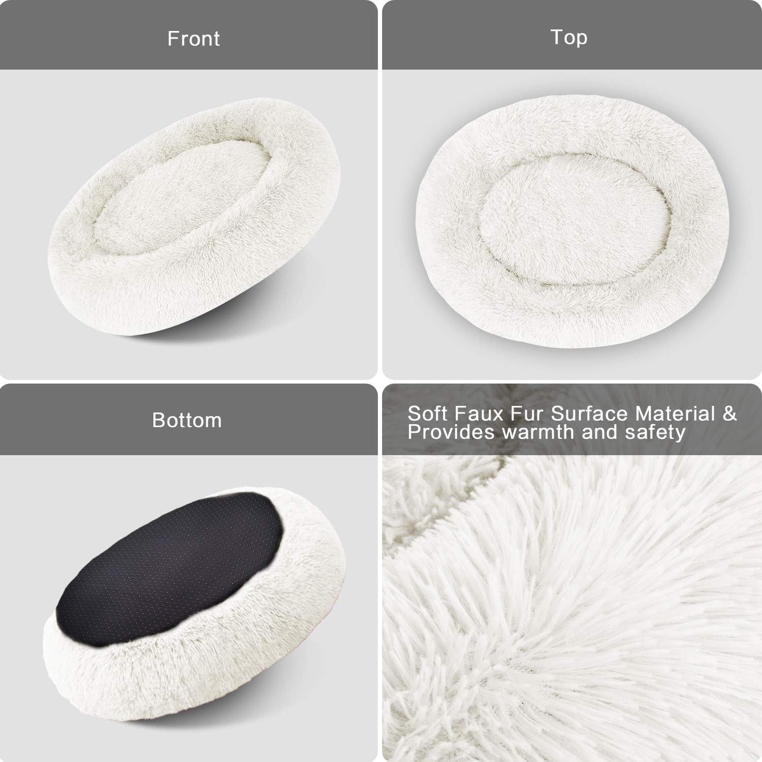 Fluffy Calming Dog Bed | Ultra Soft Washable Donut Bed for Dogs