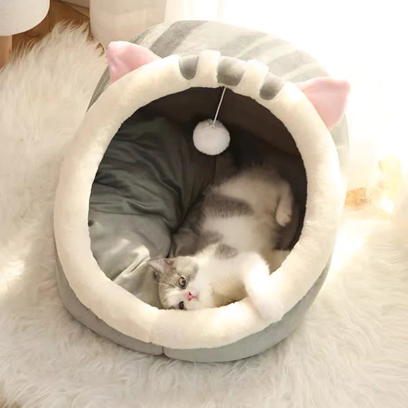 Cozy Cat Cave Bed | Ultra Soft Covered Bed for Cats 