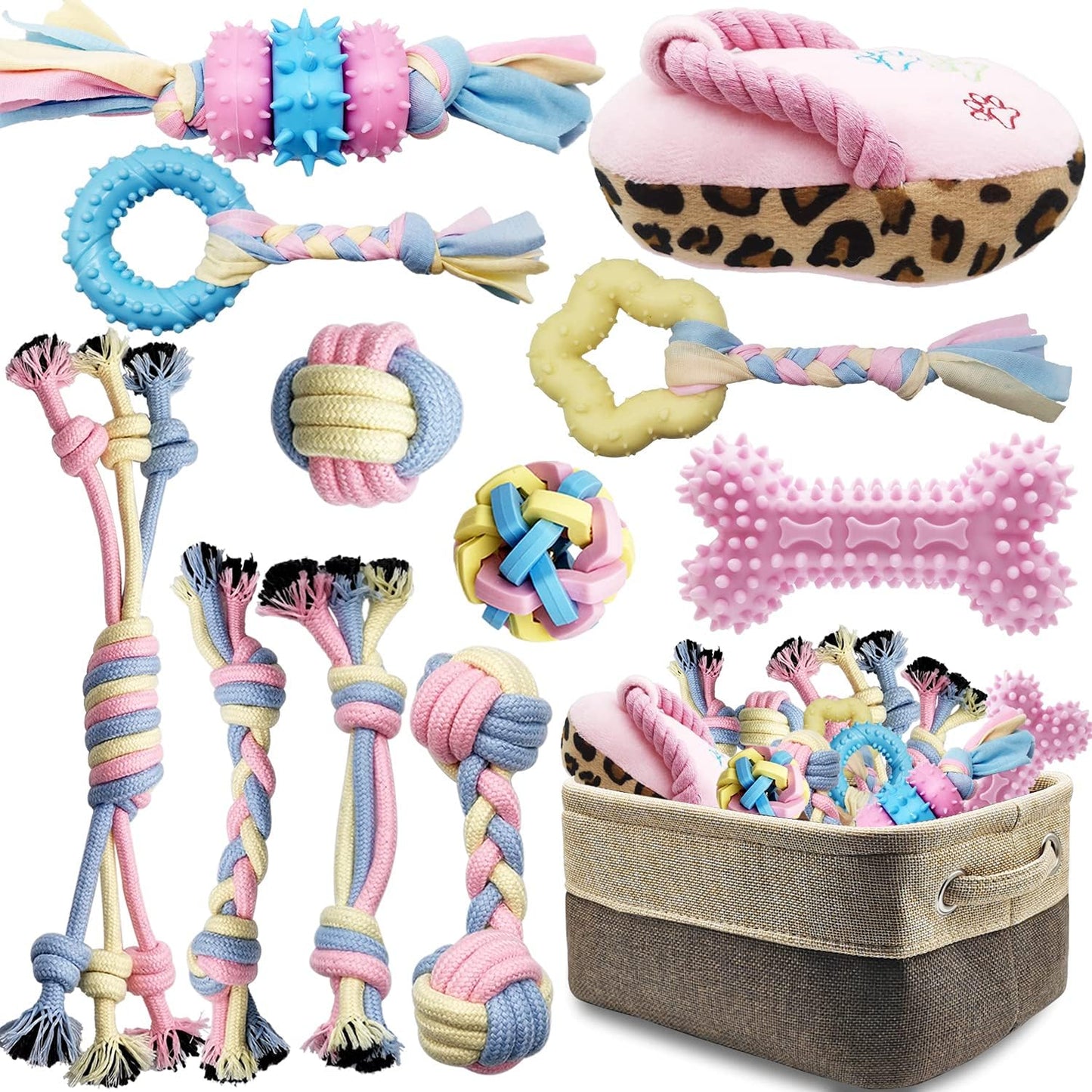 Interactive Puppy Toy Set | 12 Durable Toys for Chewing, Training & Play