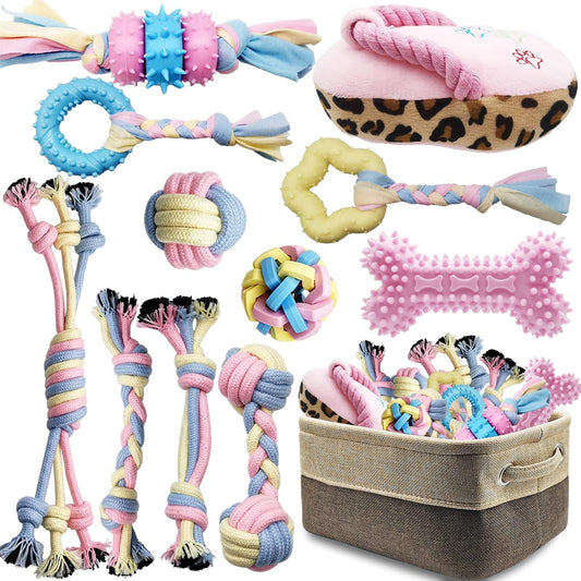 Interactive Puppy Toy Set | 12 Durable Toys for Chewing, Training & Play