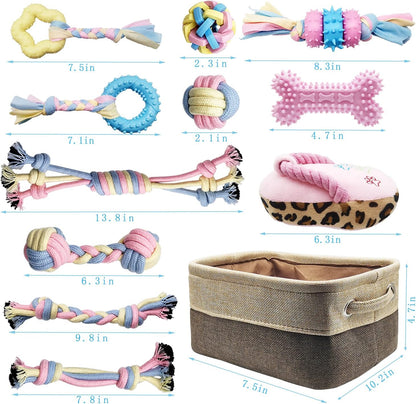 Interactive Puppy Toy Set | 12 Durable Toys for Chewing, Training & Play
