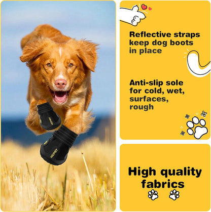 Reflective Dog Boots | Anti-Slip Paw Protectors for Medium & Large Dogs