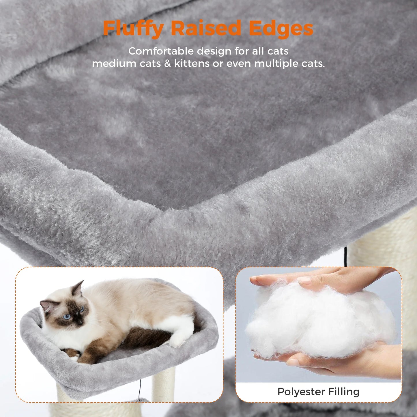 27" Cat Tree Tower | Multi-Level Cat Condo with Scratching Posts