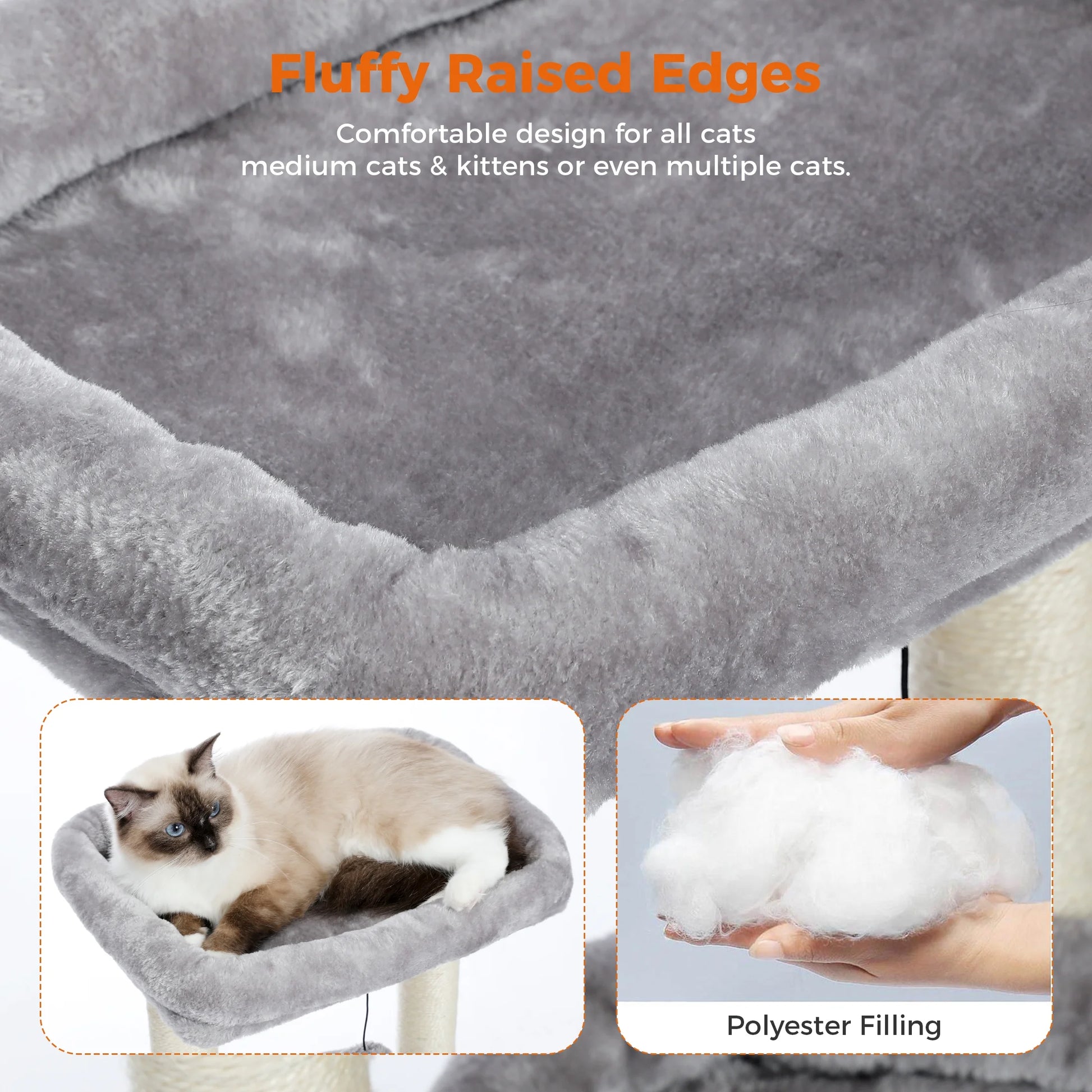27" Cat Tree Tower | Multi-Level Cat Condo with Scratching Posts