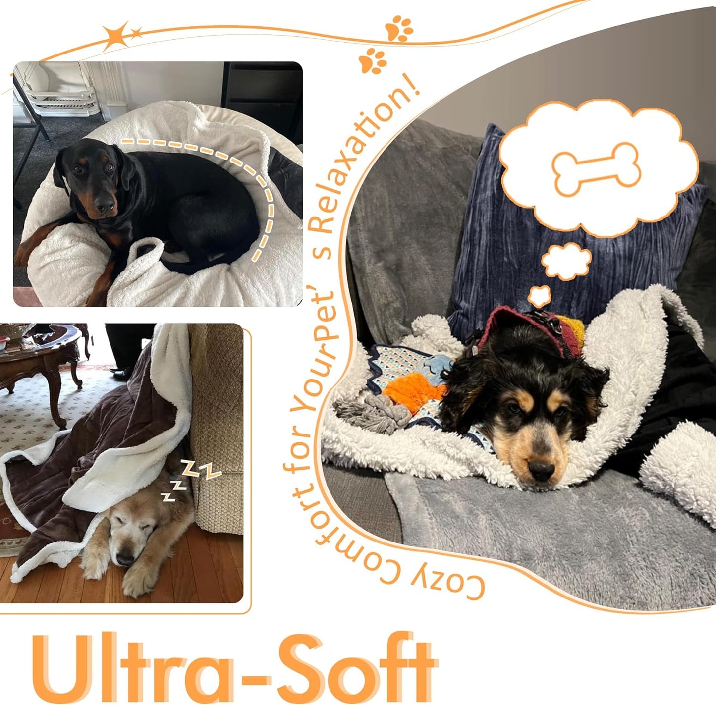 Large Dog Blanket | Ultra Soft Fleece Throw for Beds, Sofas & Travel