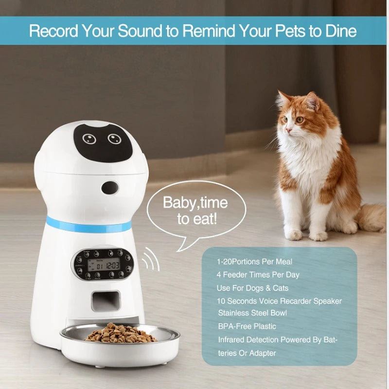 Smart Automatic Pet Feeder | Timed Food Dispenser for Cats & Dogs