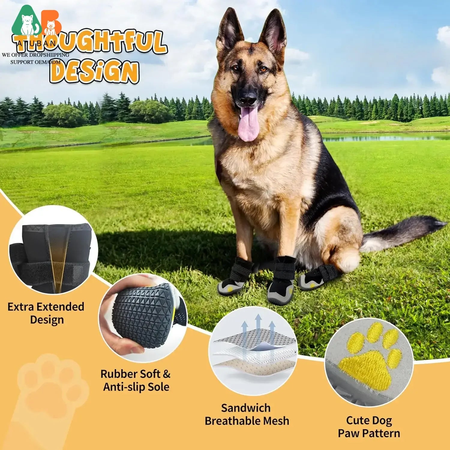 Waterproof Dog Boots | Protective Shoes for Medium & Large Dogs