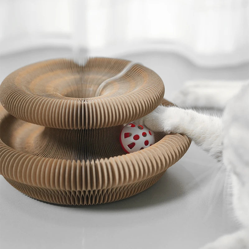 Magic Organ Cat Scratcher | Foldable Corrugated Cardboard Scratch Toy