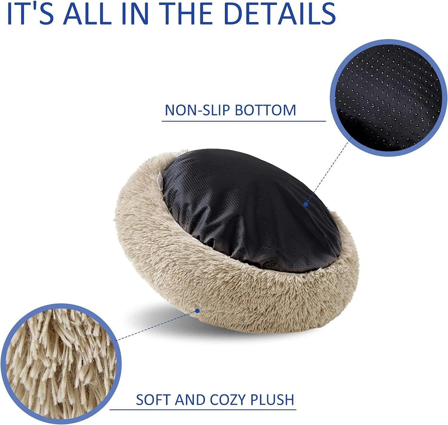 Luxury Calming Donut Dog Bed – Ultra Soft & Washable