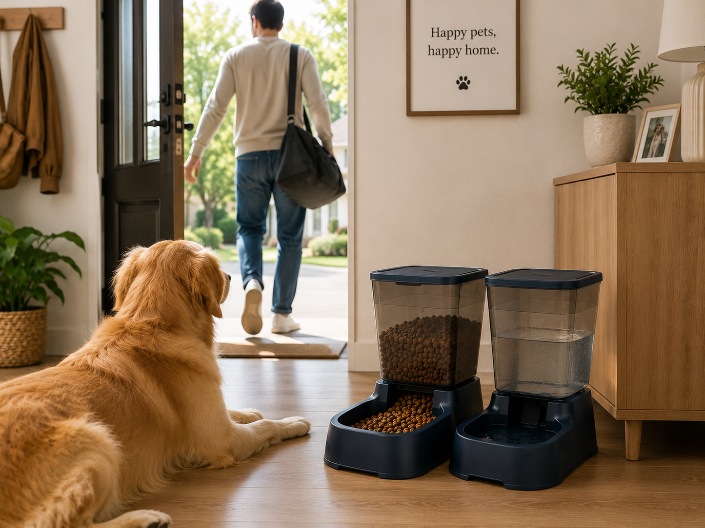 5.2L Automatic Pet Food & Water Dispenser Set