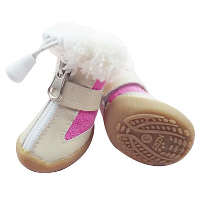 Winter Dog Boots Set | 4-Piece Anti-Slip Warm Boots for Small Dogs