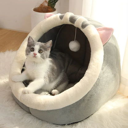 Cozy Cat Cave Bed | Ultra Soft Covered Bed for Cats 