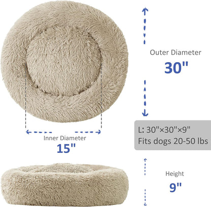 Luxury Calming Donut Dog Bed – Ultra Soft & Washable